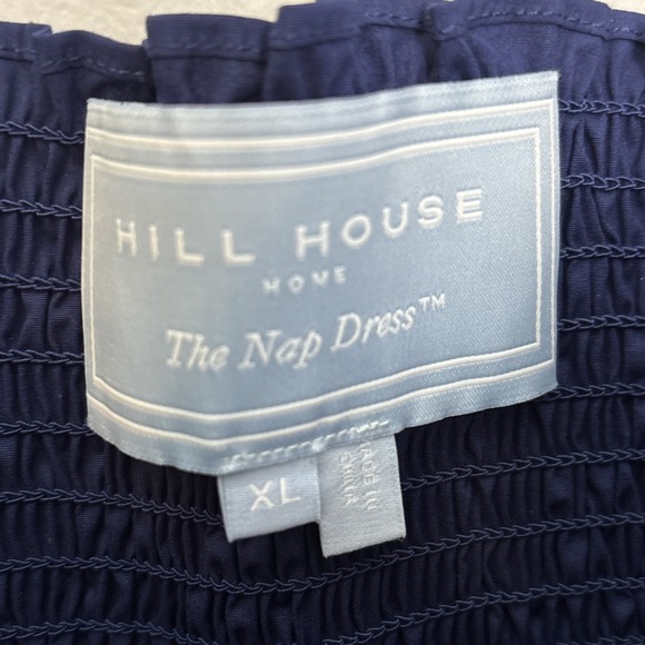 Hill House Athena Nap Dress Navy Blue Puffed Sleeve Mini Women's Sz XL - Picture 5 of 10